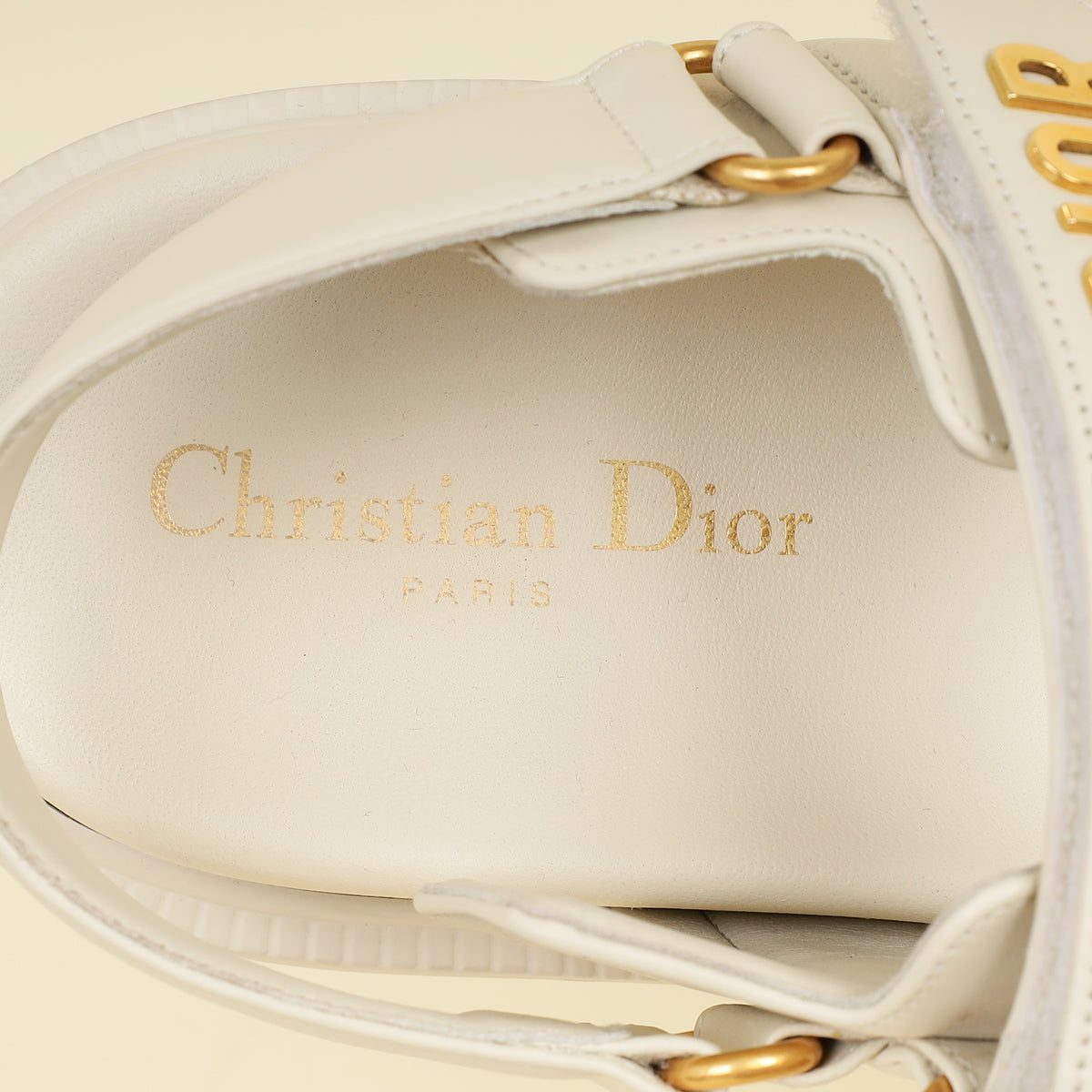 Christian Dior Ivory White Dioract Sandal 37