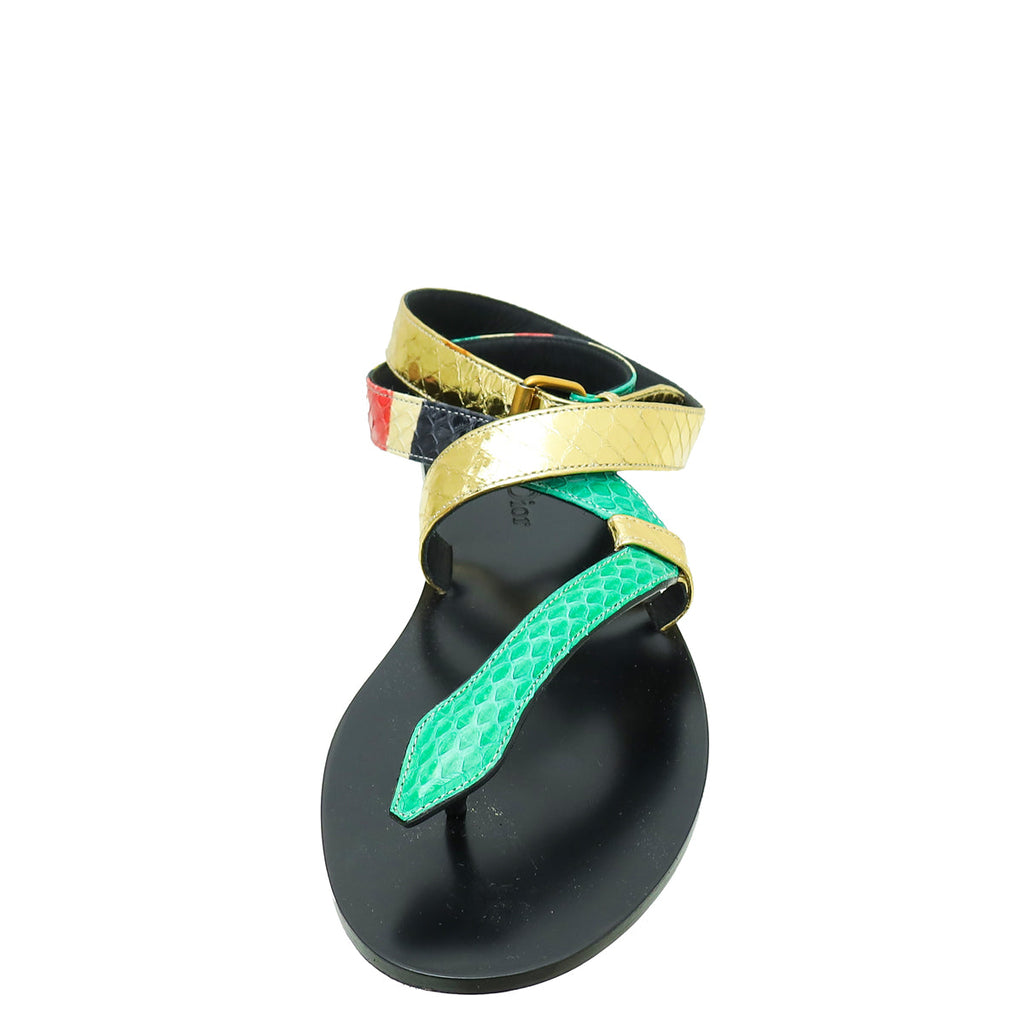 Christian Dior Multicolor Ayers Poison-D Thong Sandal 37
