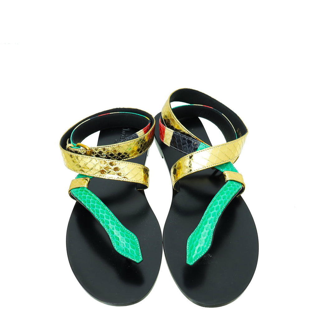 Christian Dior Multicolor Ayers Poison-D Thong Sandal 37