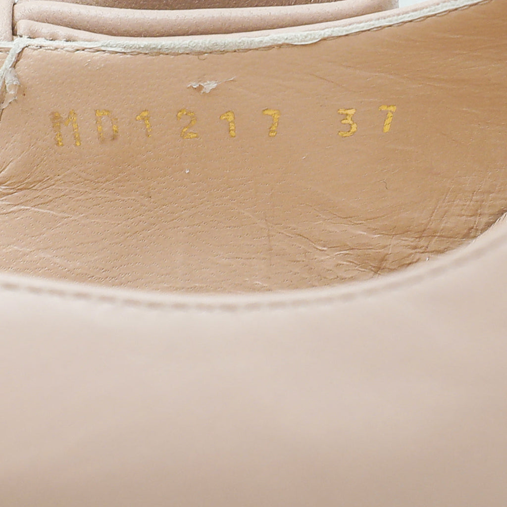 Christian Dior Nude Studded J'Adior Slingback Pumps 37