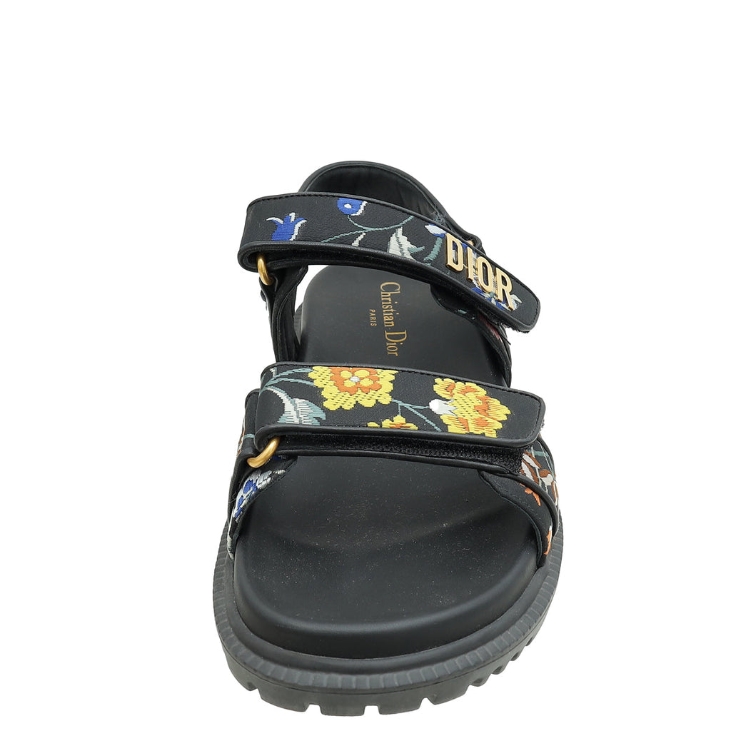 Christian Dior Multicolor Technical Fabric Petites Fleurs DiorAct Sandals 38.5