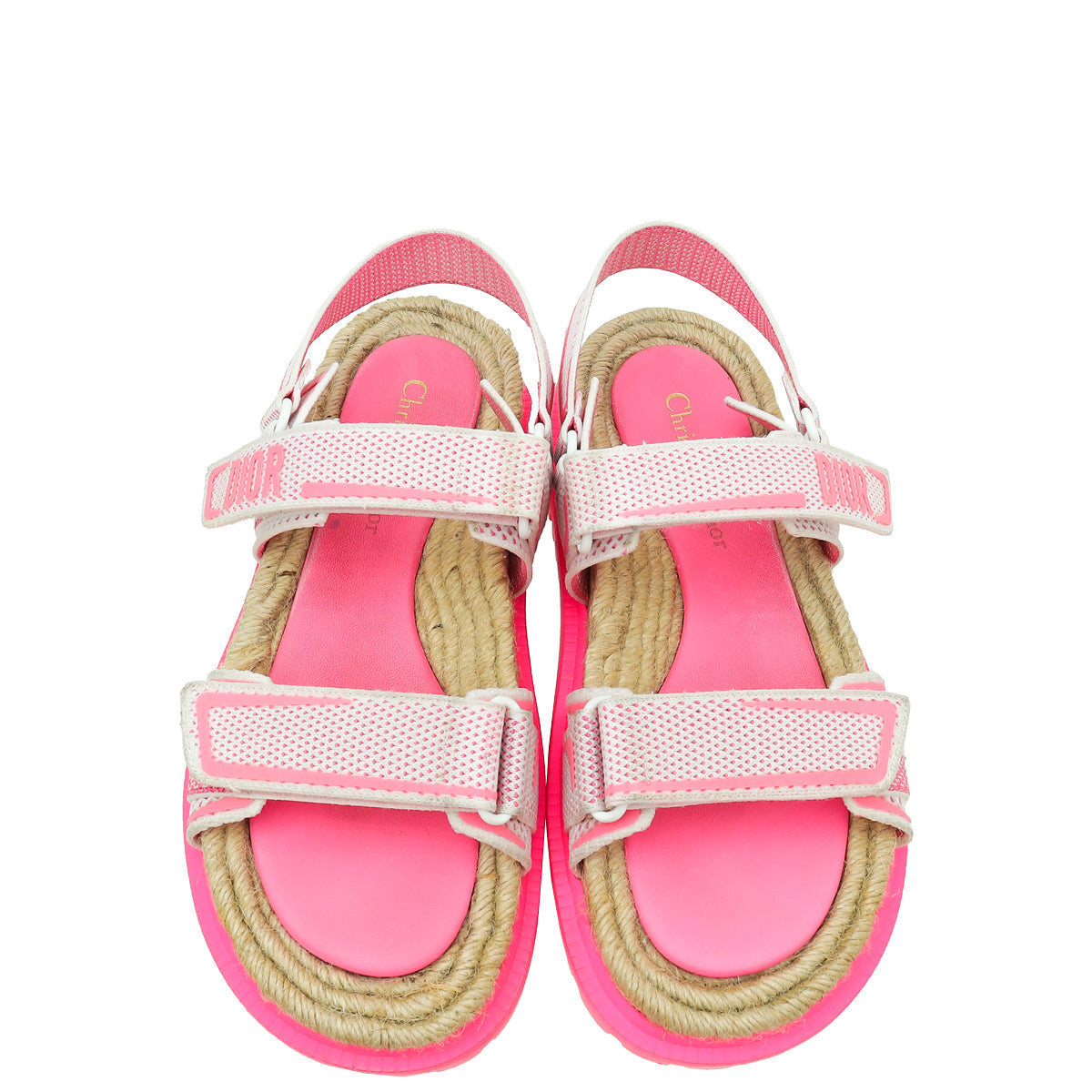 Christian Dior Bicolor Technical Mesh Rubber Dioract Sandals 38.5