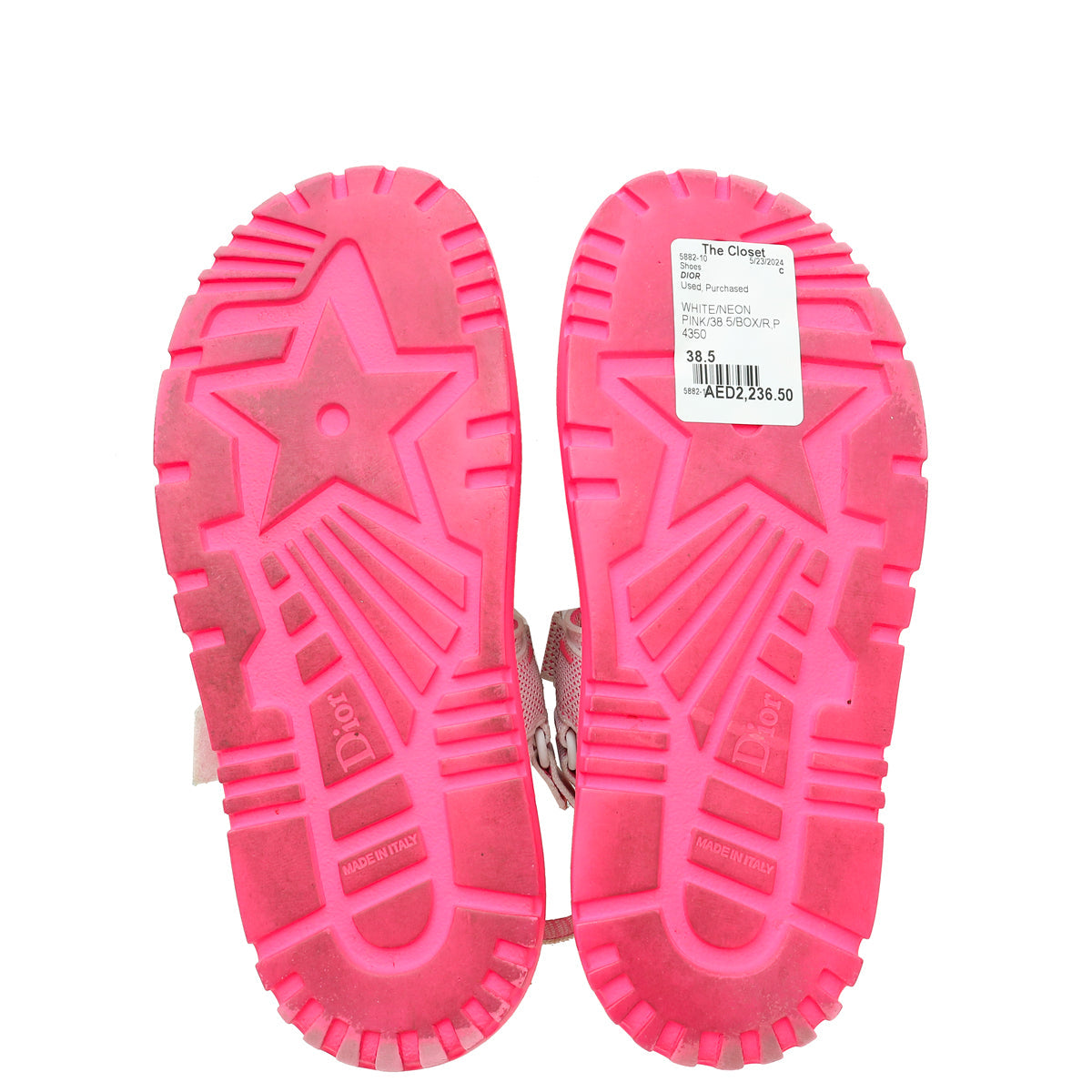 Christian Dior Bicolor Technical Mesh Rubber Dioract Sandals 38.5