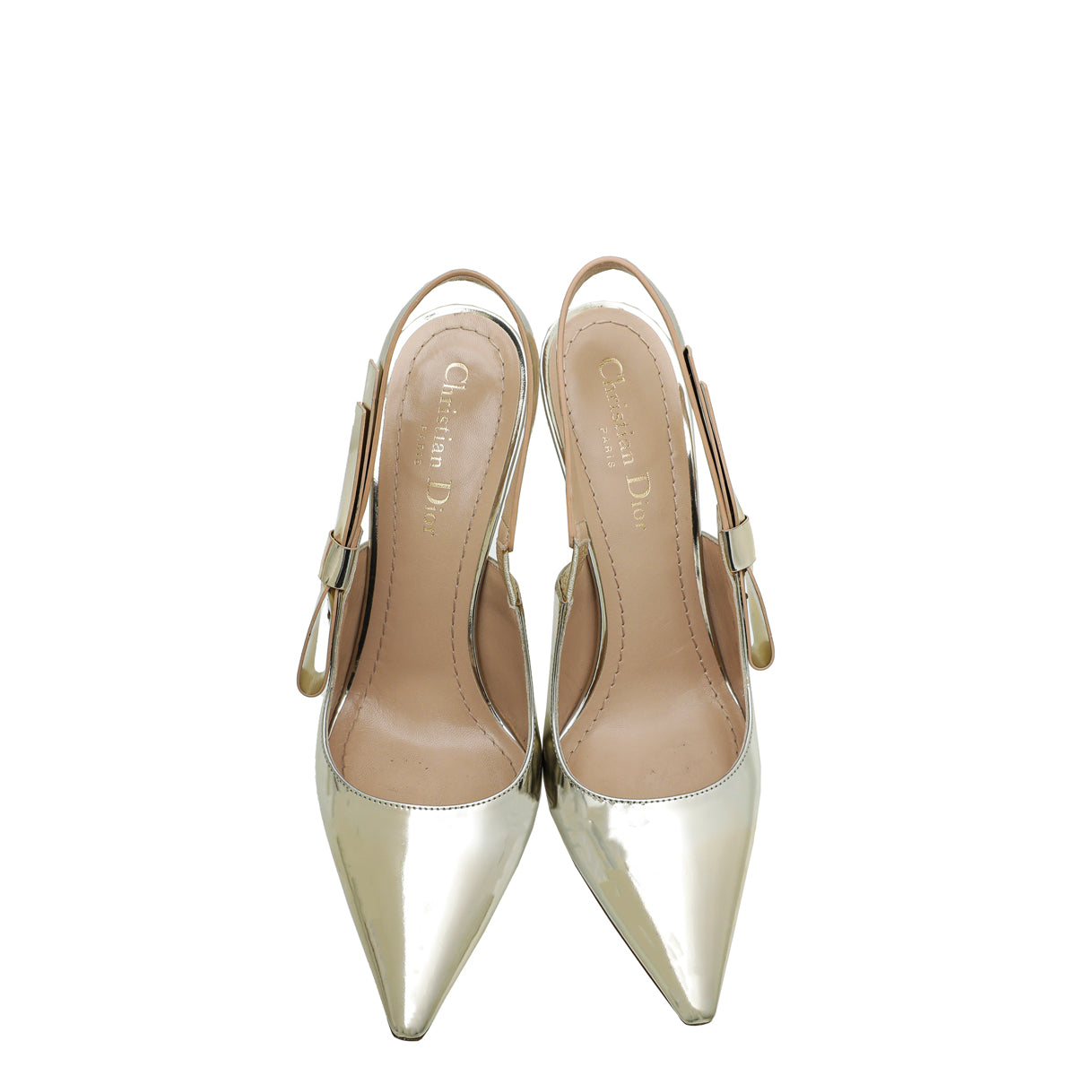 Christian Dior Metallic Light Gold J'Adior Slingback Pumps 38.5