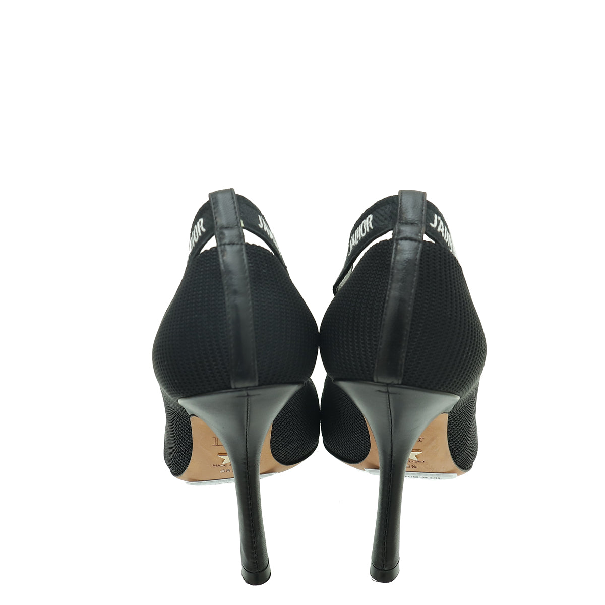 Christian Dior Black J'adior Ribbon Technical Fabric Pump 38.5