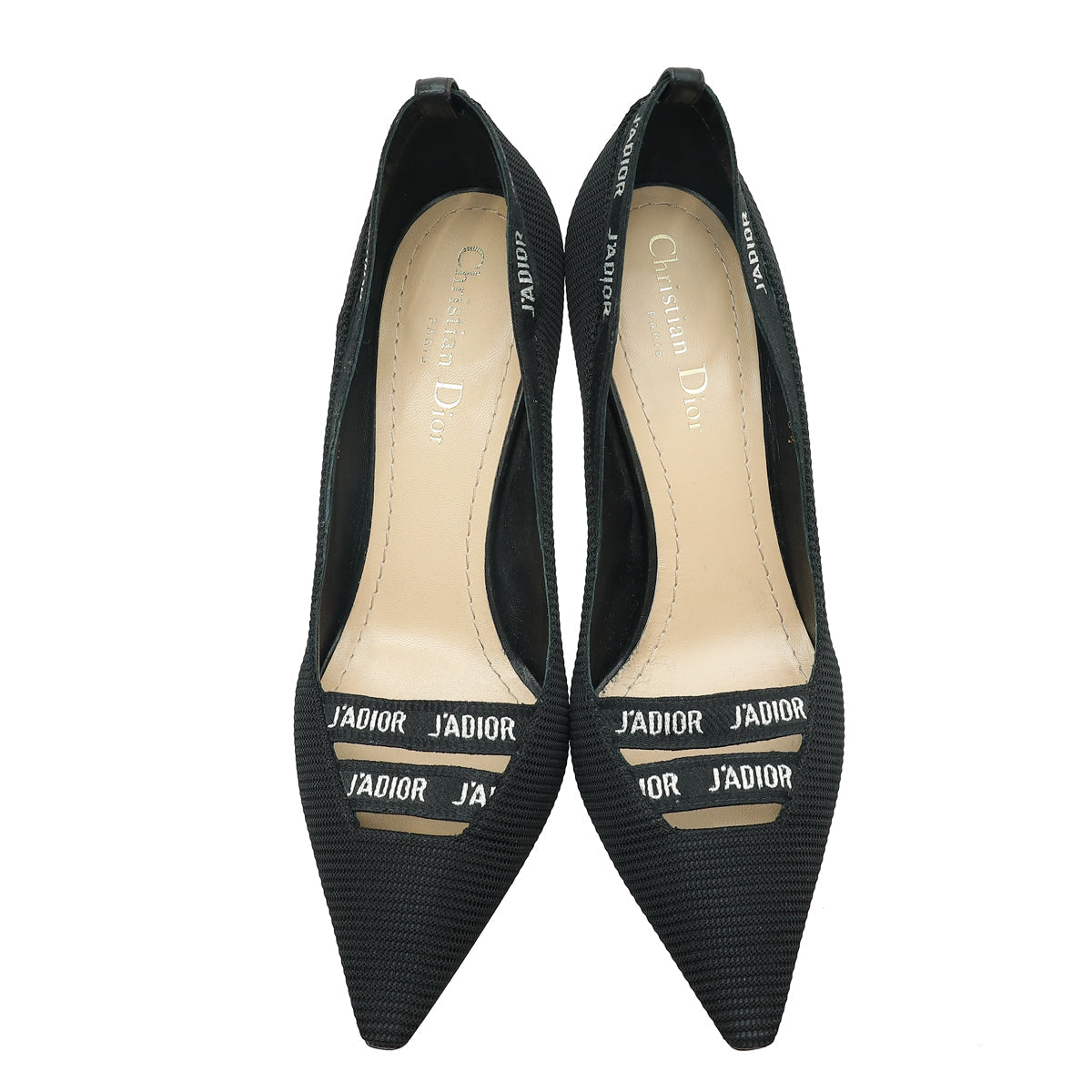 Christian Dior Black J'adior Ribbon Technical Fabric Pump 38.5