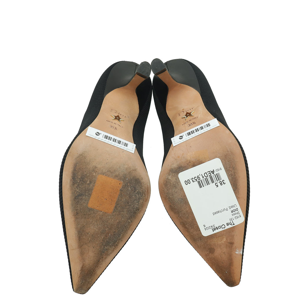 Christian Dior Black J'adior Ribbon Technical Fabric Pump 38.5