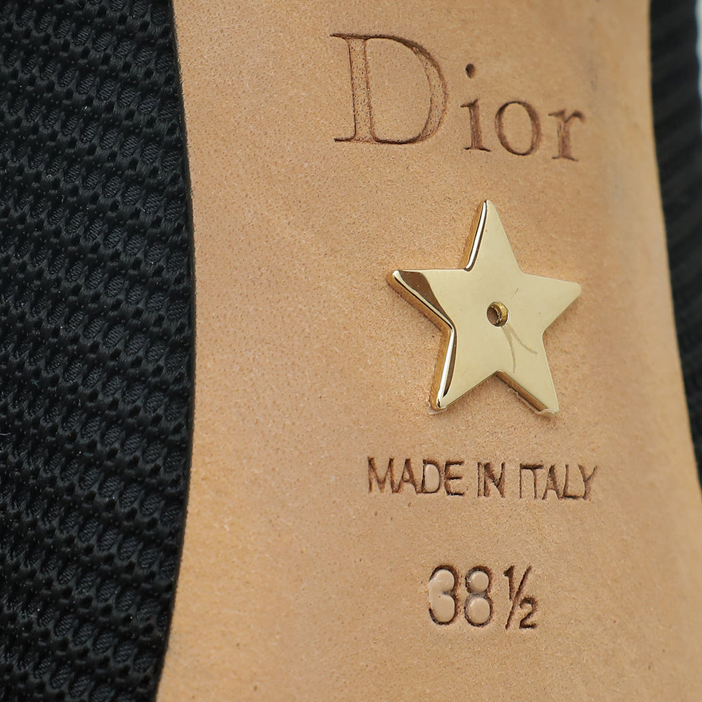 Christian Dior Black J'adior Ribbon Technical Fabric Pump 38.5
