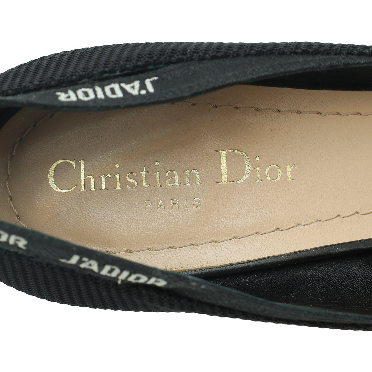 Christian Dior Black J'adior Ribbon Technical Fabric Pump 38.5