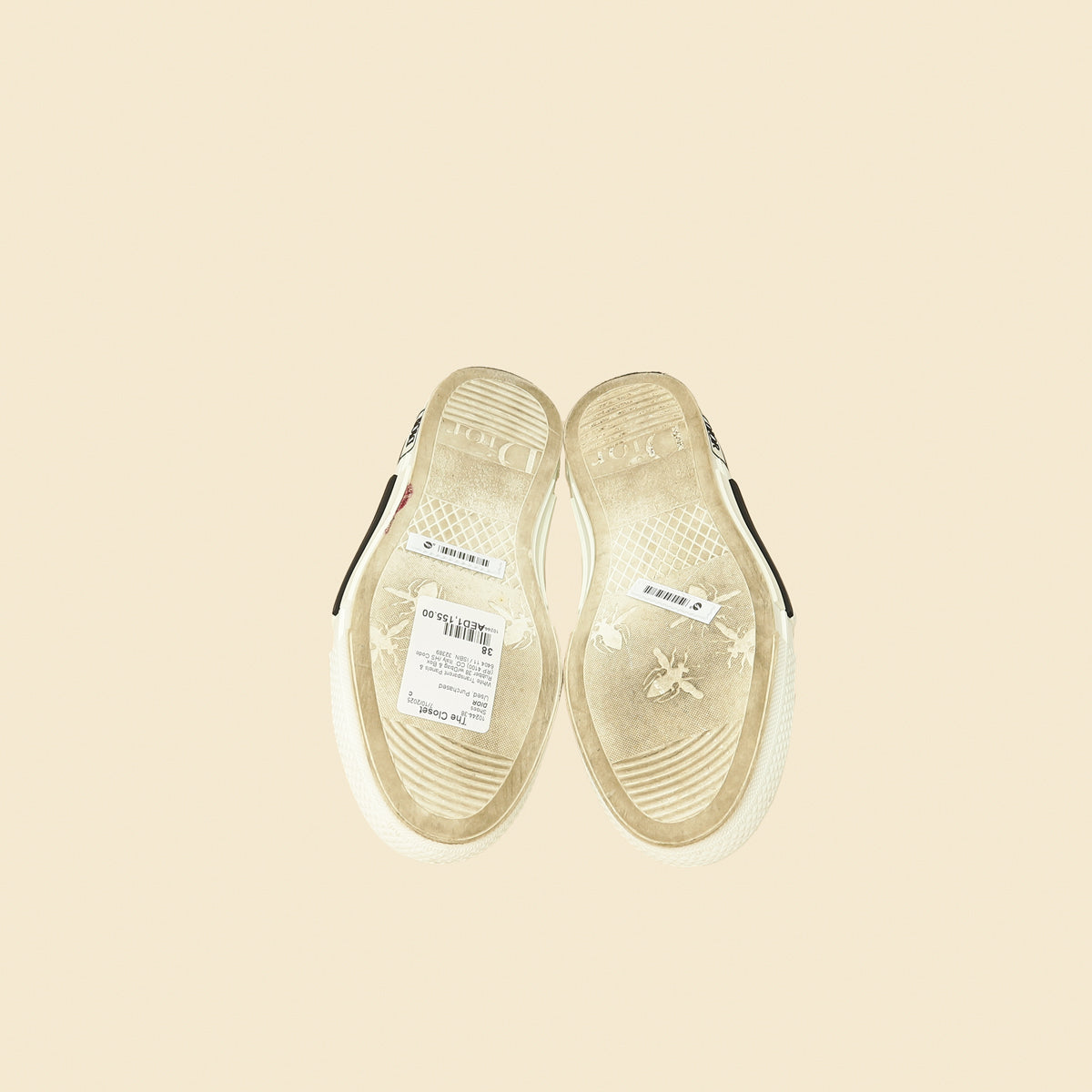 Christian Dior White B23 Low Top Sneaker 38