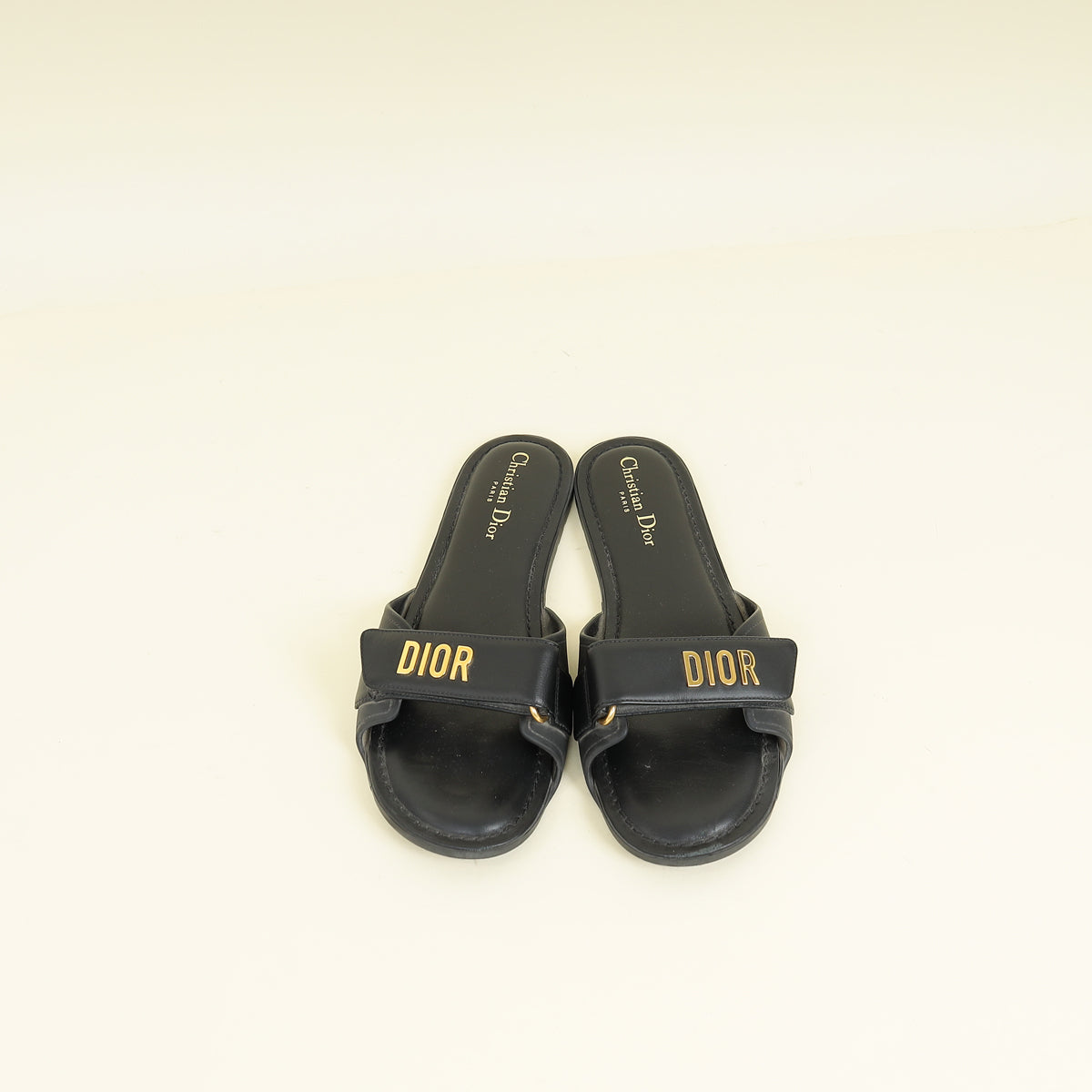 Christian Dior Black Dioriviera Dioract Slide Sandal 38