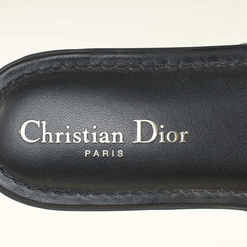 Christian Dior Black Dioriviera Dioract Slide Sandal 38