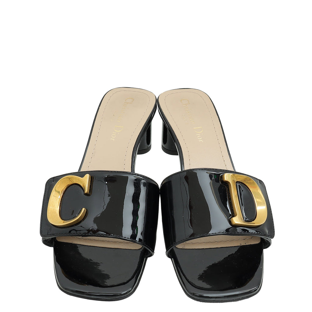 Christian Dior Black C'est Dior Slide Heel Sandal 38