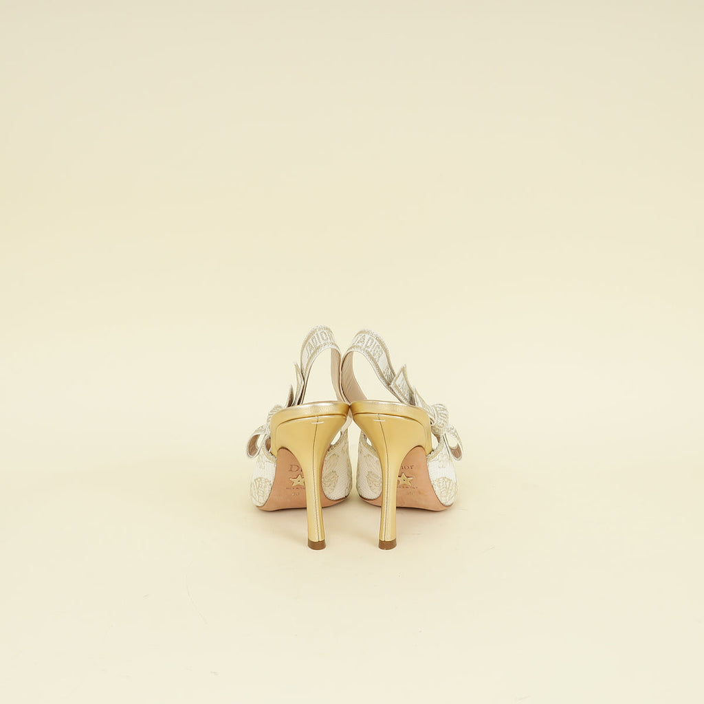 Christian Dior Tricolor J'adior Butterfly Embroidered Slingback Pump 38