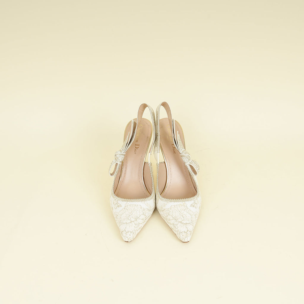 Christian Dior Tricolor J'adior Butterfly Embroidered Slingback Pump 38
