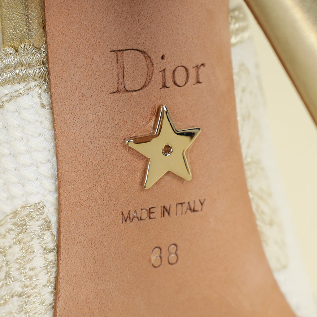 Christian Dior Tricolor J'adior Butterfly Embroidered Slingback Pump 38
