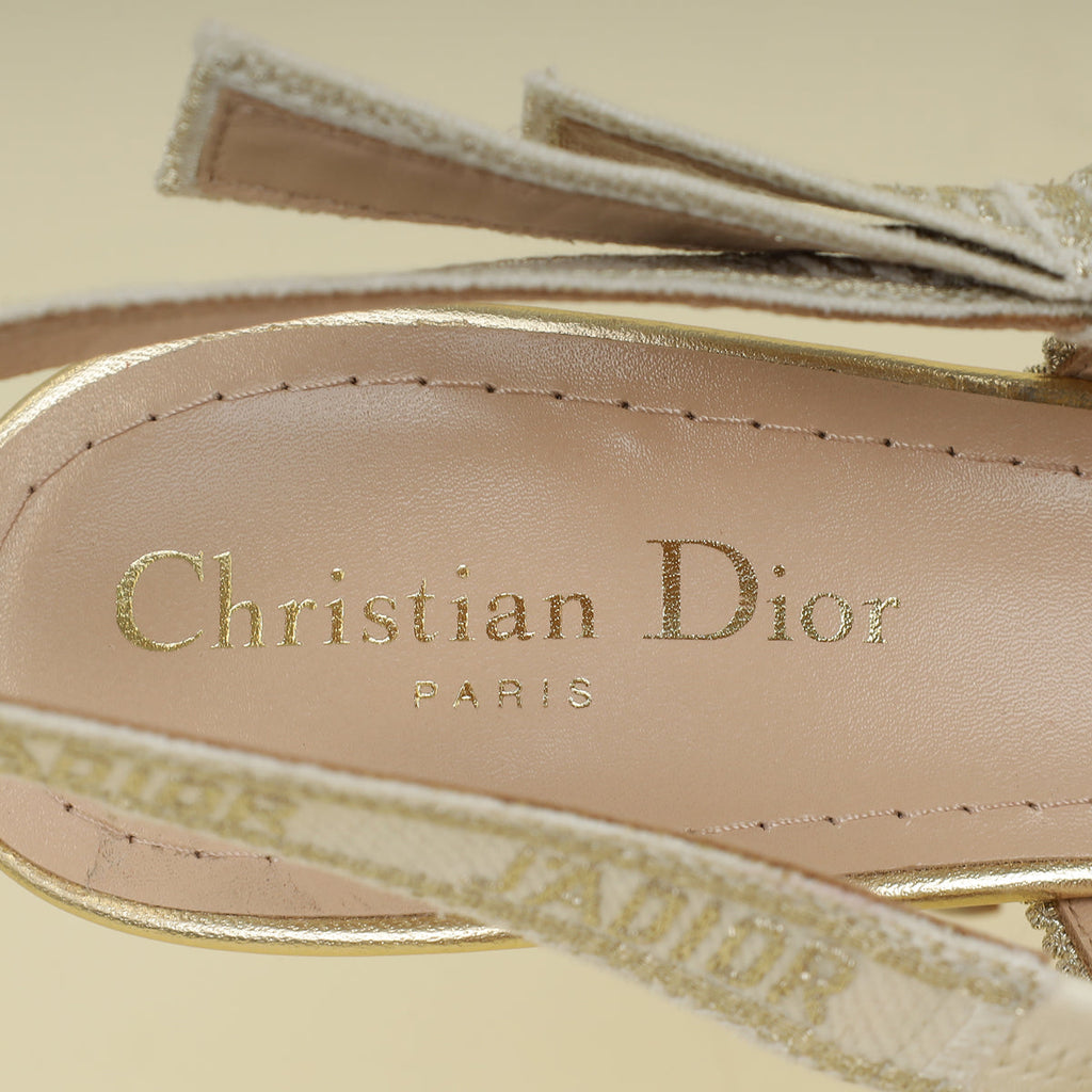 Christian Dior Tricolor J'adior Butterfly Embroidered Slingback Pump 38