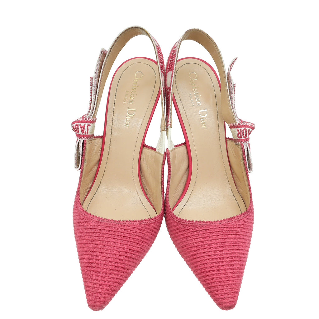 Christian Dior Pink J'adior Technical Slingback Pump 38