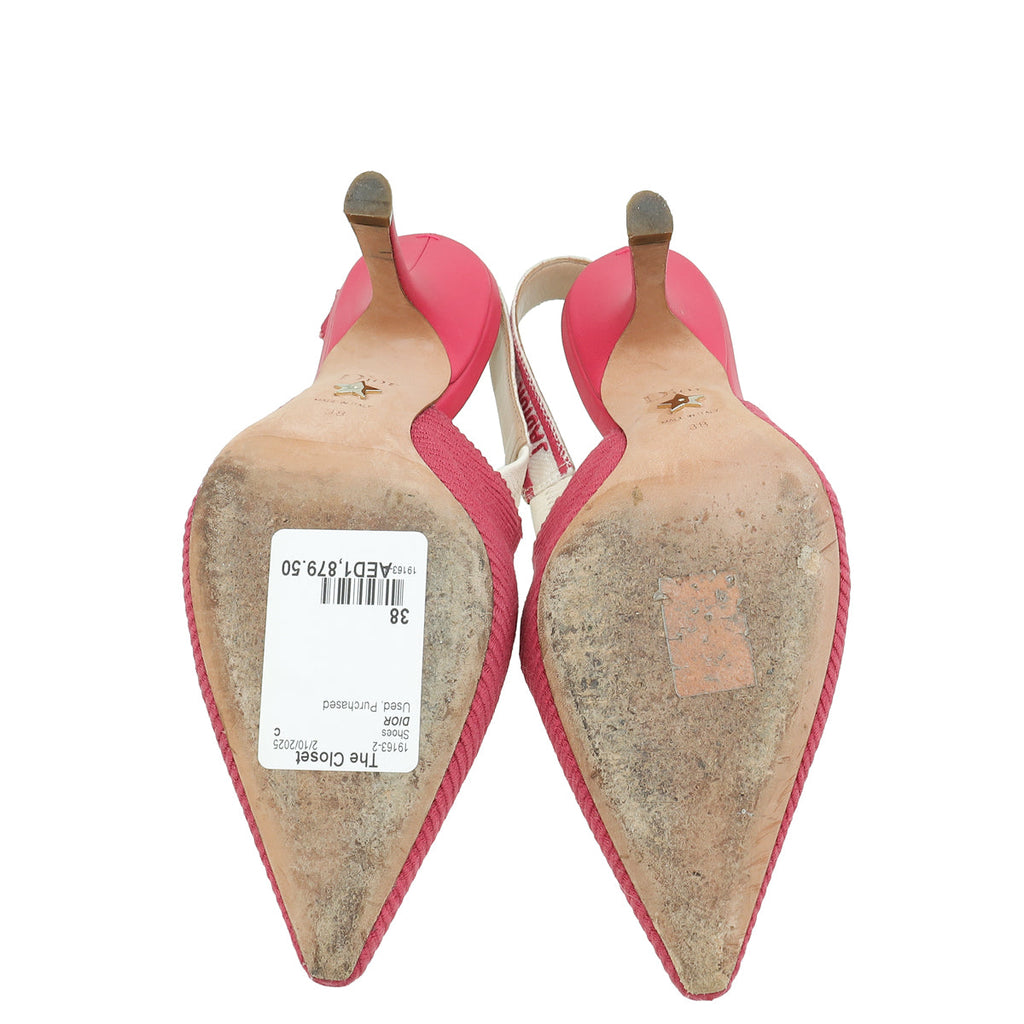 Christian Dior Pink J'adior Technical Slingback Pump 38