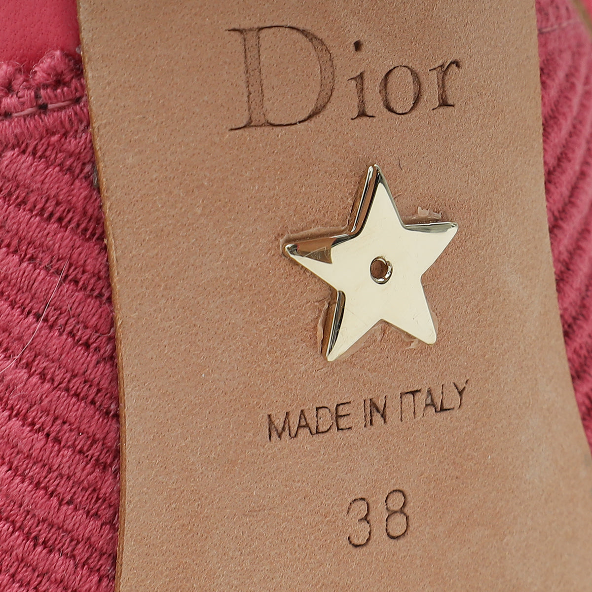 Christian Dior Pink J'adior Technical Slingback Pump 38
