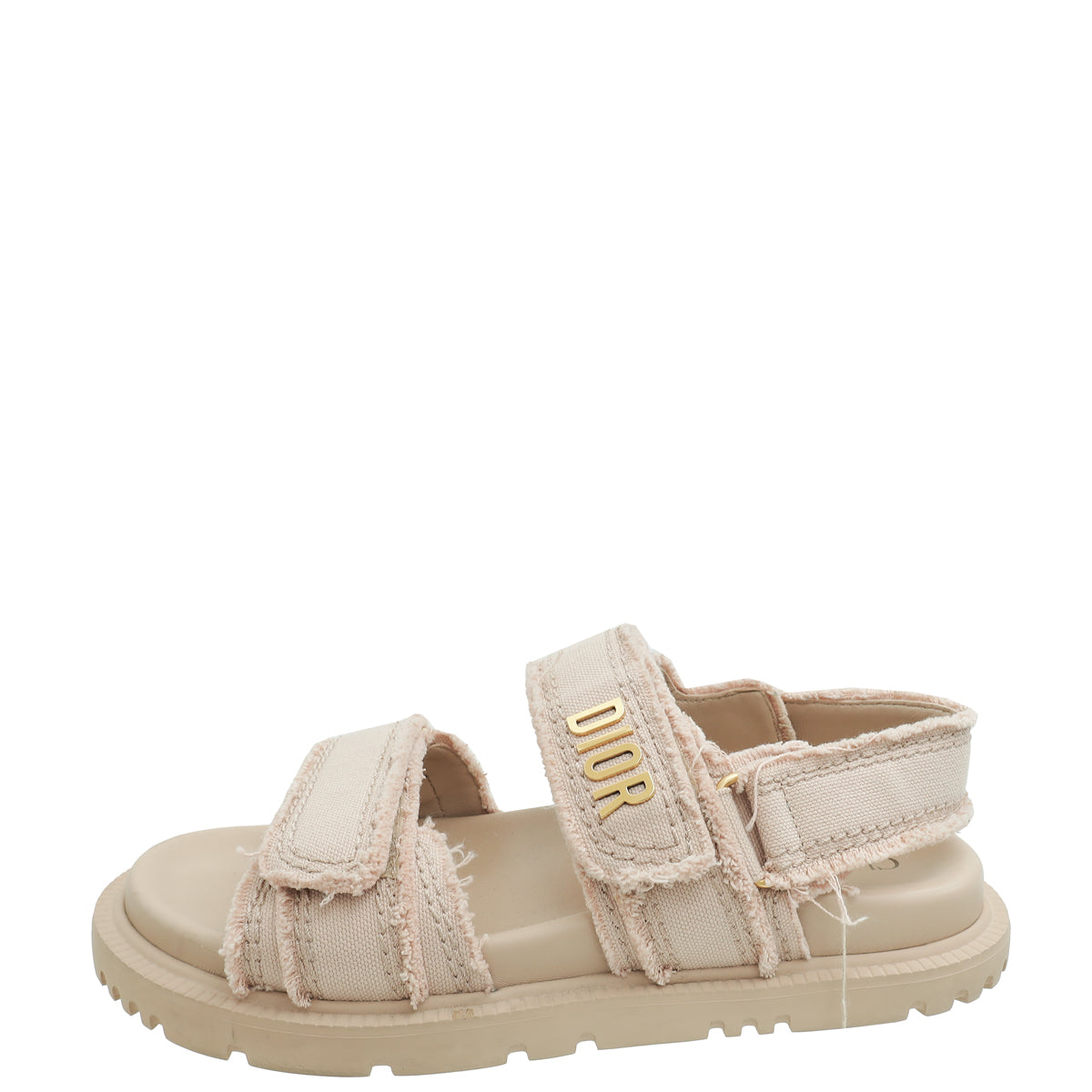 Christian Dior Nude Fringed Cotton D-Connect Sandal 38