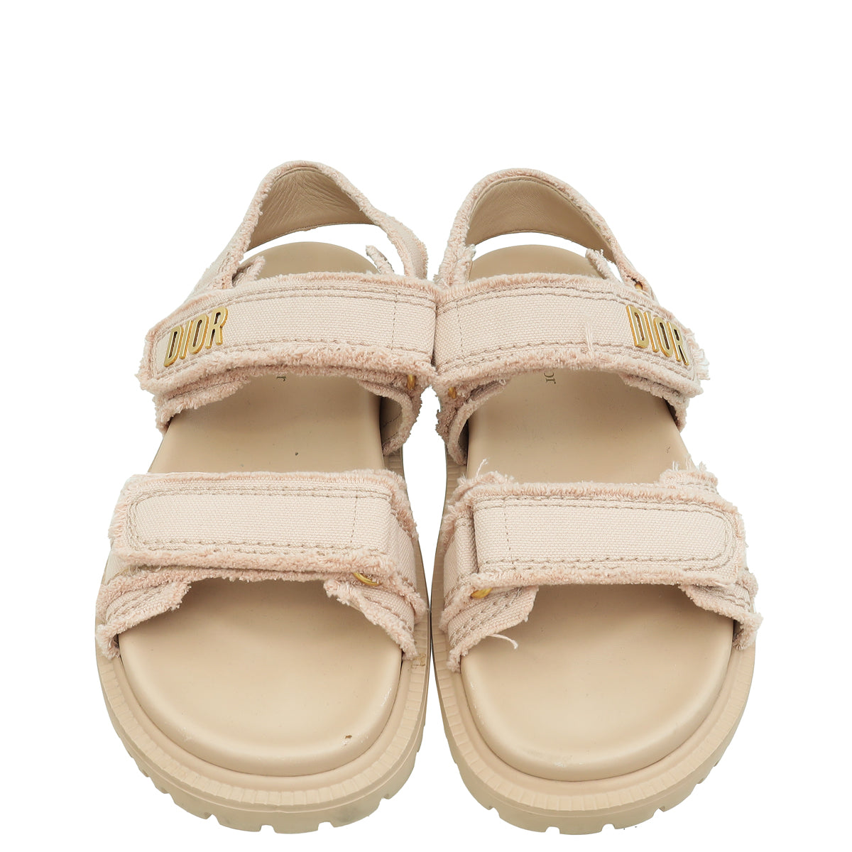 Christian Dior Nude Fringed Cotton D-Connect Sandal 38