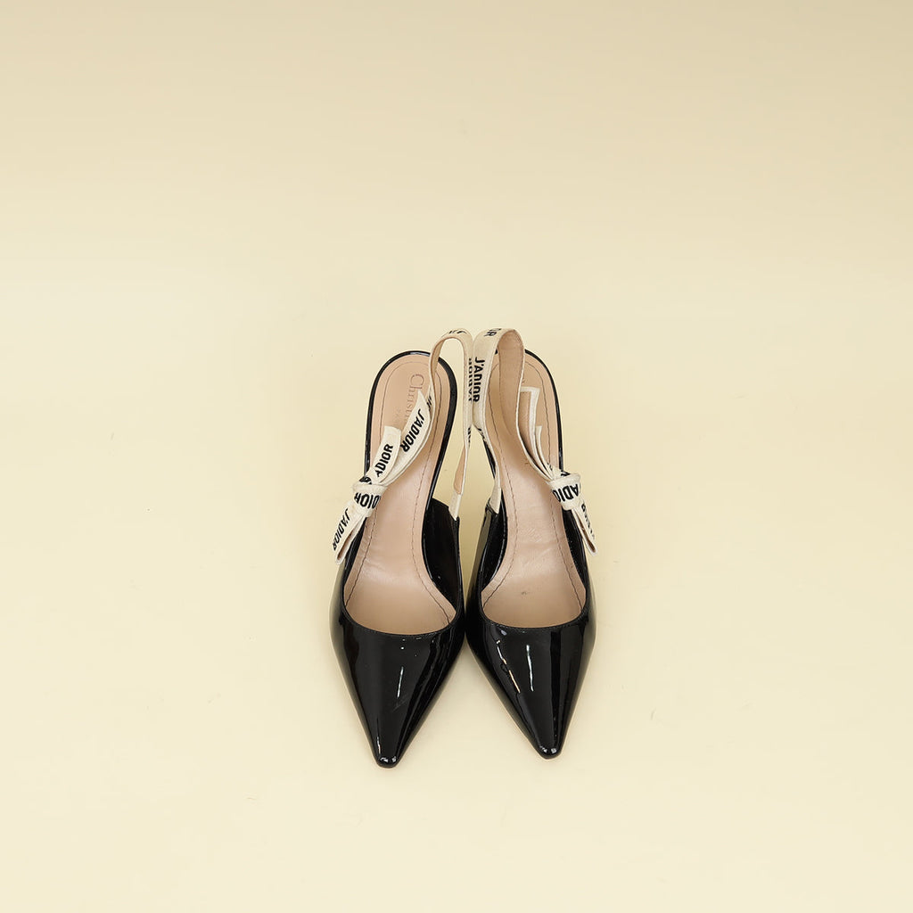 Christian Dior Black J'Adior Slingback Pumps 38