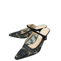 Christian Dior Black Rose Motif Dior Capture Heeled Mule 38