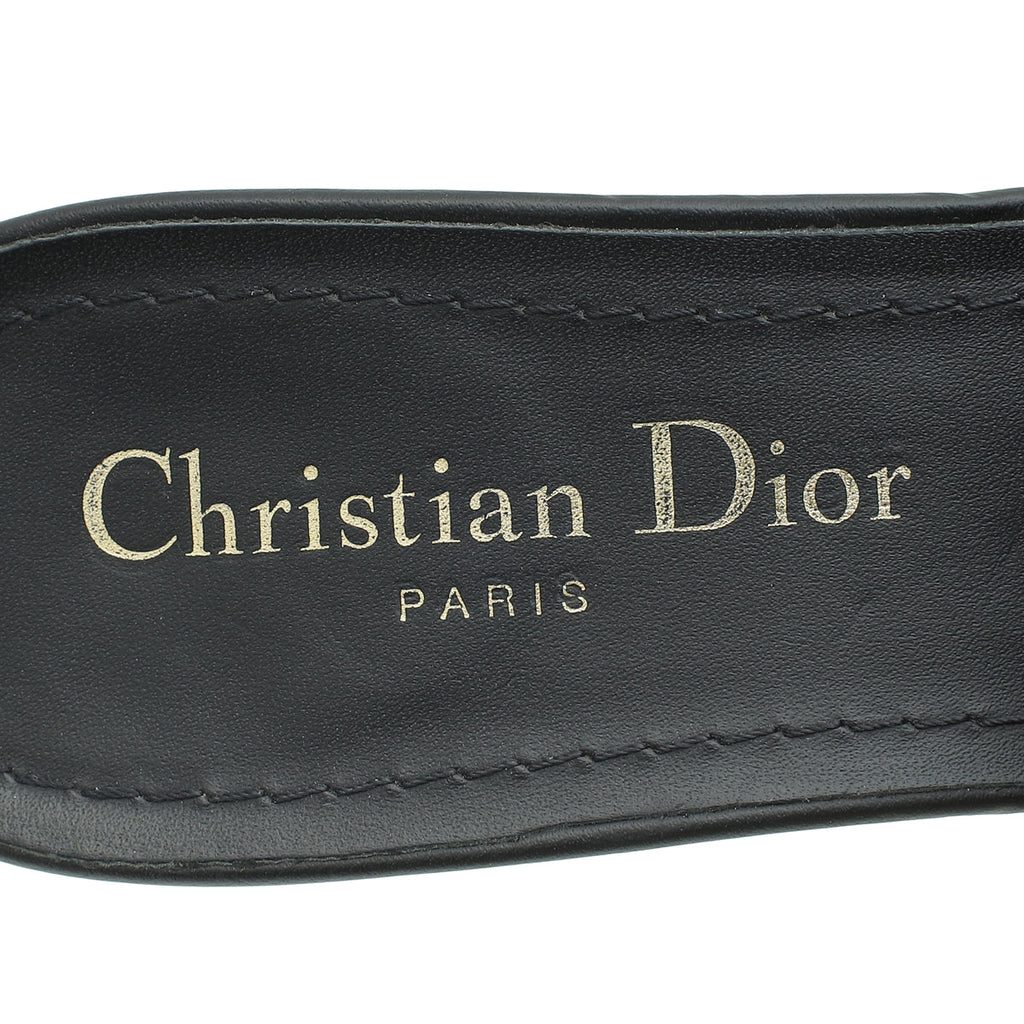 Christian Dior Black 30 Montaigne Heeled Slides 38