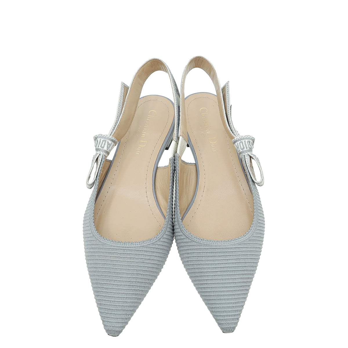 Christian Dior Grey J'Adior Flat Slingback 38
