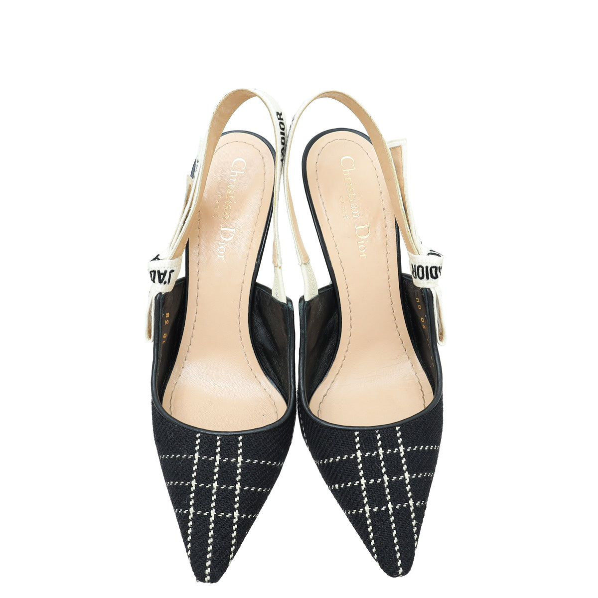 Christian Dior Bicolor Fabric J'Adior Heeled Slingback 38