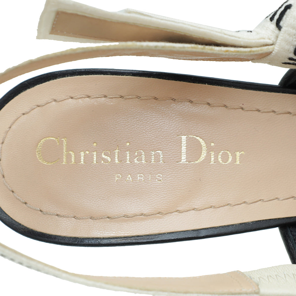 Christian Dior Bicolor Fabric J'Adior Heeled Slingback 38