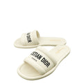 Christian Dior White Every-D Embossed Flat Mules 39.5