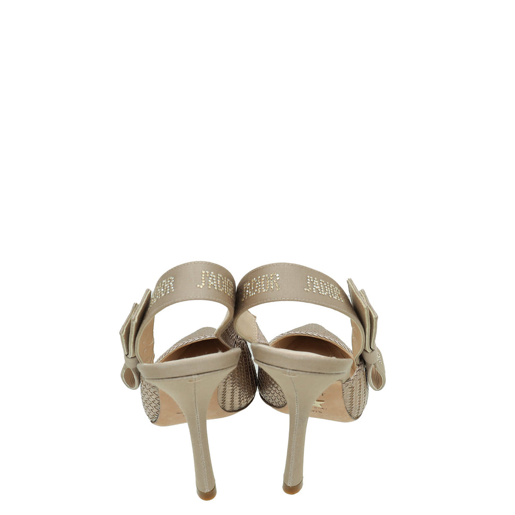 Christian Dior Cooper Woven Laminated J'adior Slingback 39.5