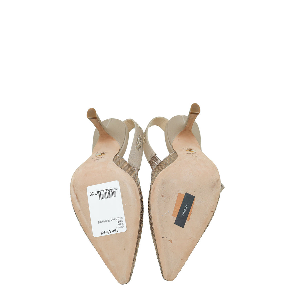 Christian Dior Cooper Woven Laminated J'adior Slingback 39.5
