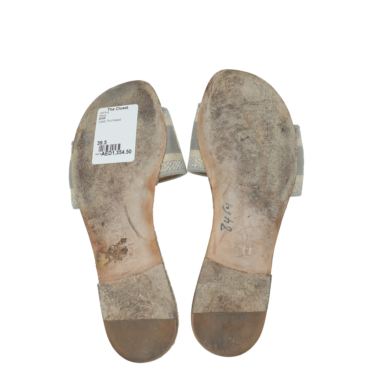 Christian Dior Grey D-Way Toile De Jouy Sandal 39.5
