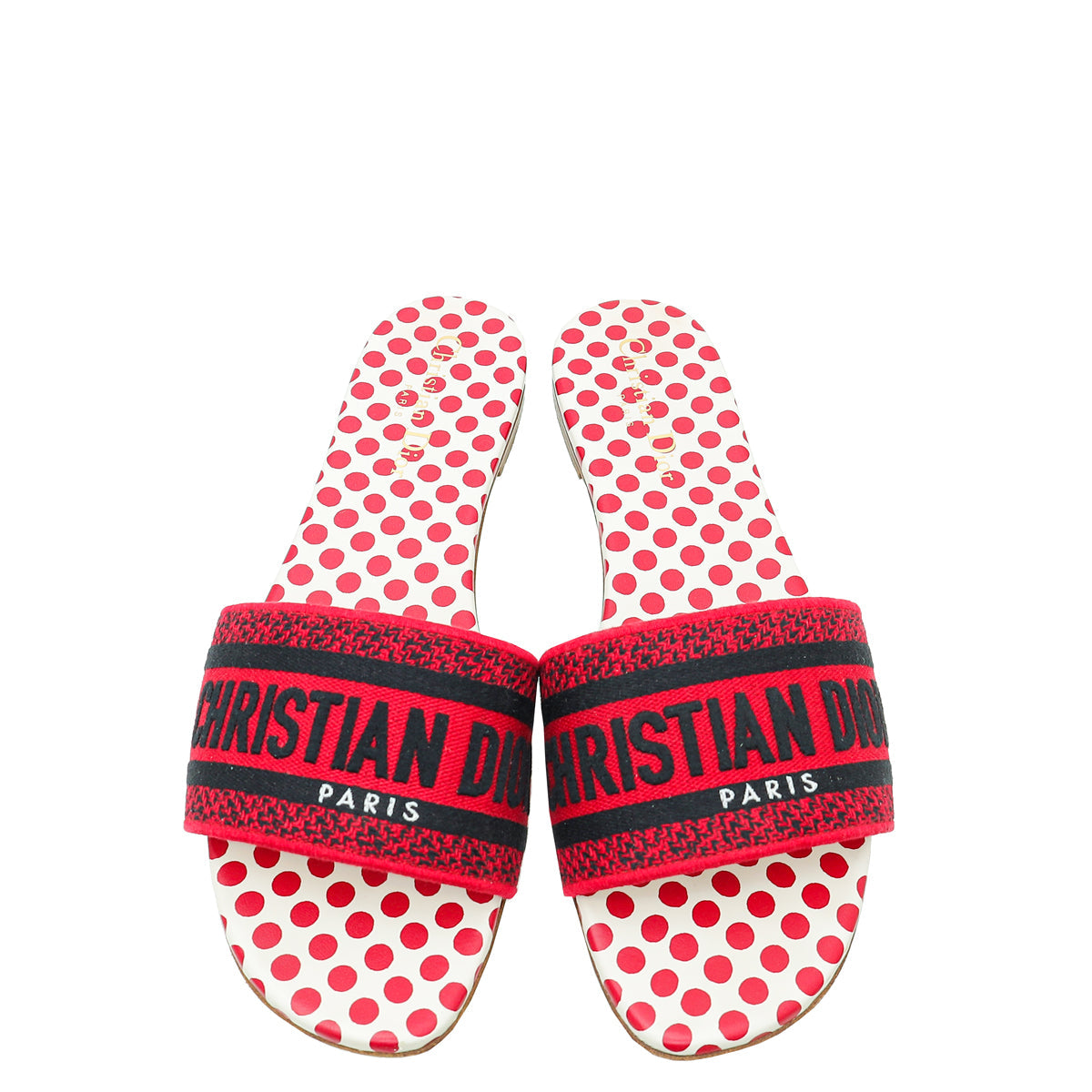 Christian Dior Red Dway Embroidered Sandal 39.5