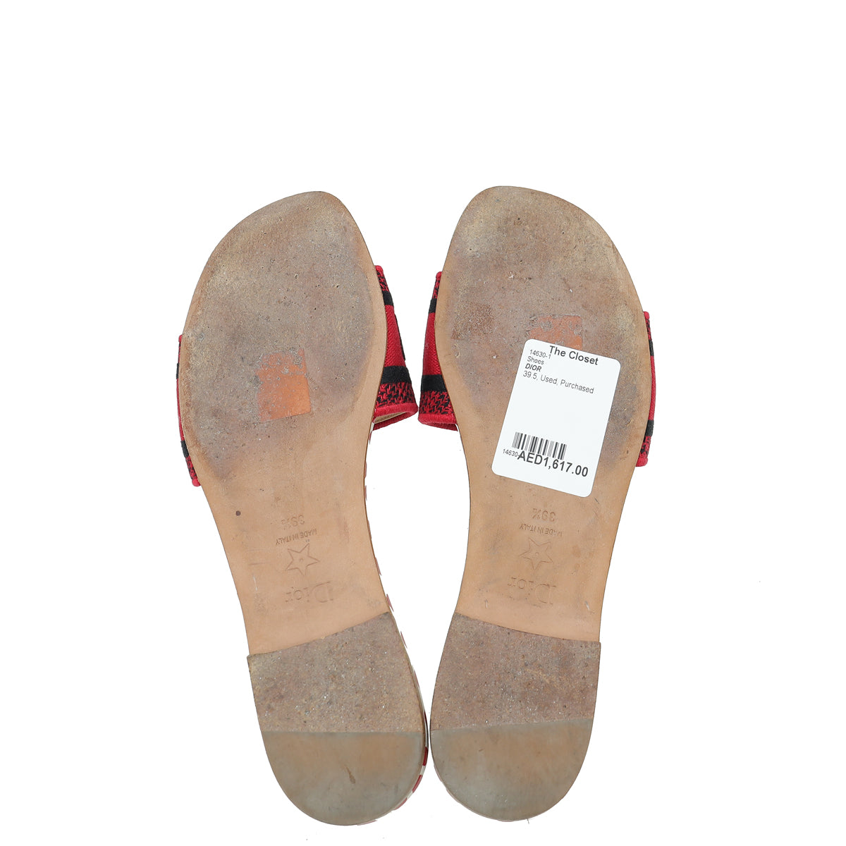 Christian Dior Red Dway Embroidered Sandal 39.5