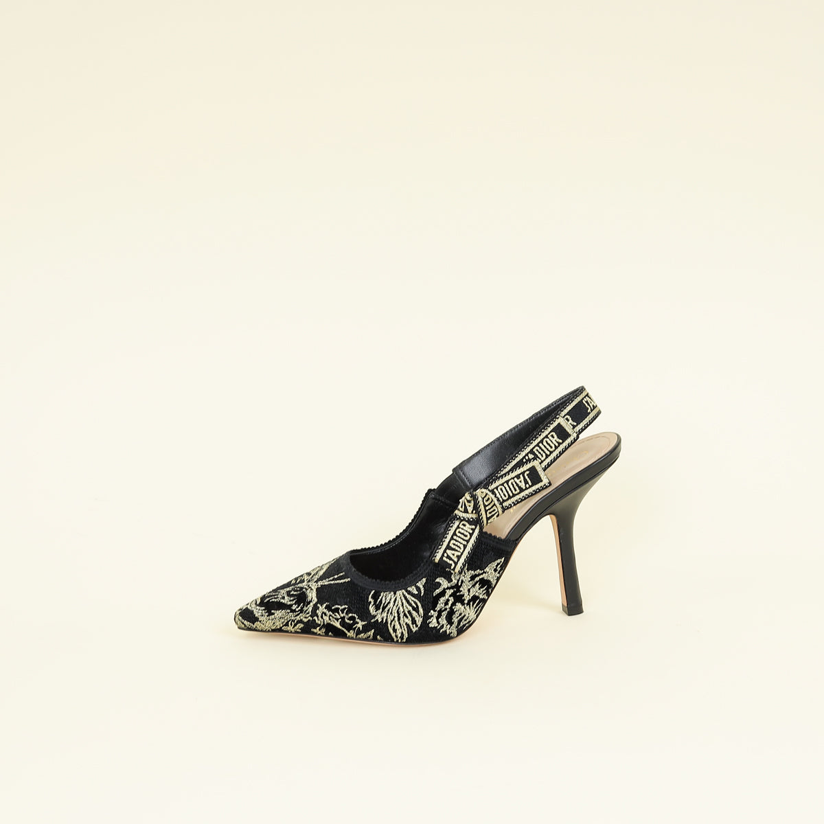 Christian Dior Bicolor Lurex Ribbon Embroidered J'Adior Slingback Pump 39.5