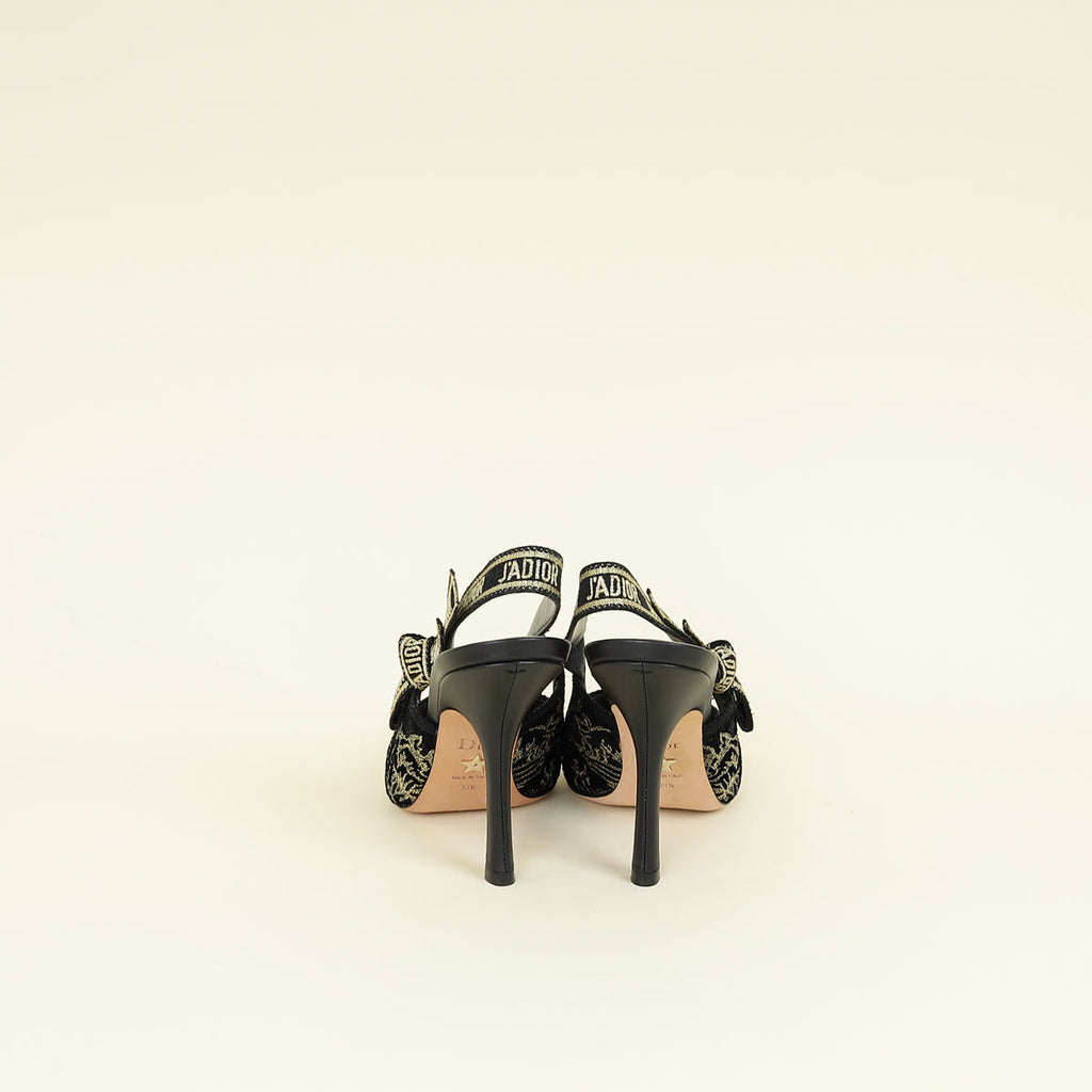 Christian Dior Bicolor Lurex Ribbon Embroidered J'Adior Slingback Pump 39.5