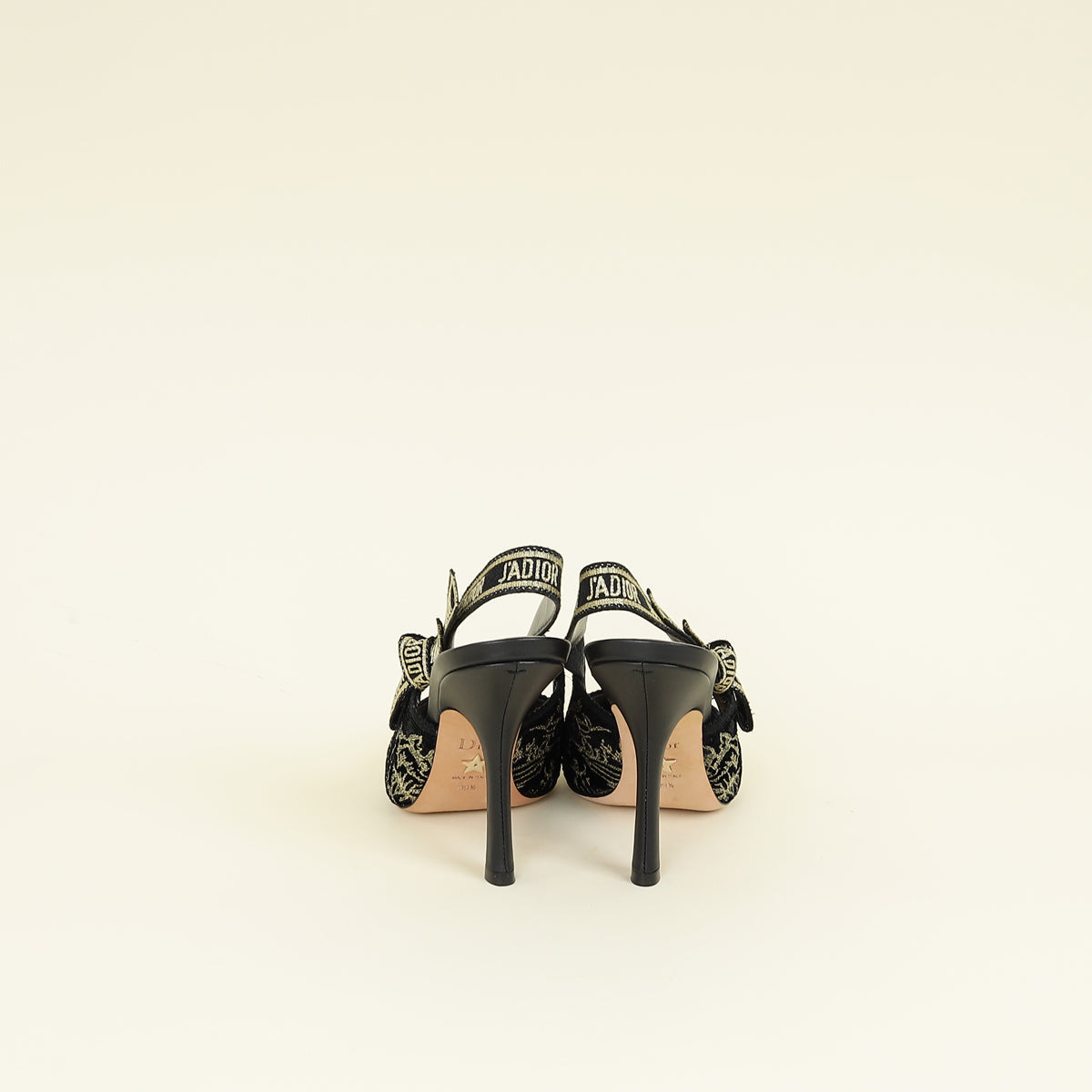 Christian Dior Bicolor Lurex Ribbon Embroidered J'Adior Slingback Pump 39.5