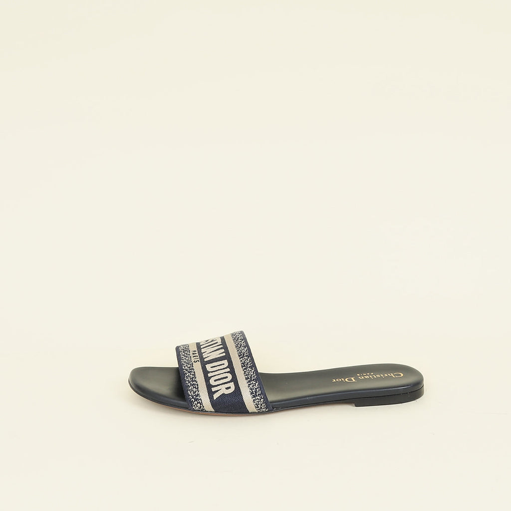Christian Dior Navy Blue Dway Sandals 39.5
