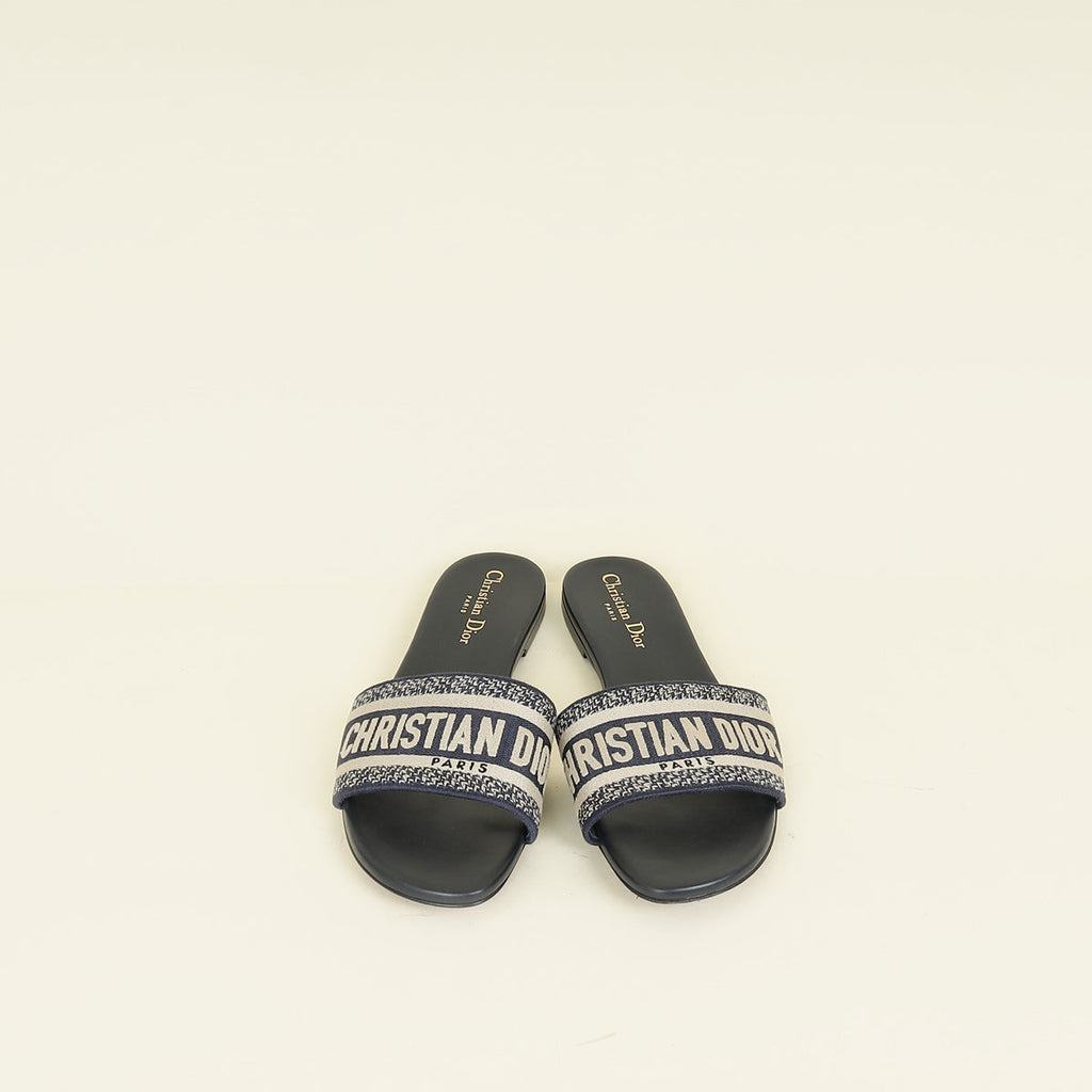 Christian Dior Navy Blue Dway Sandals 39.5