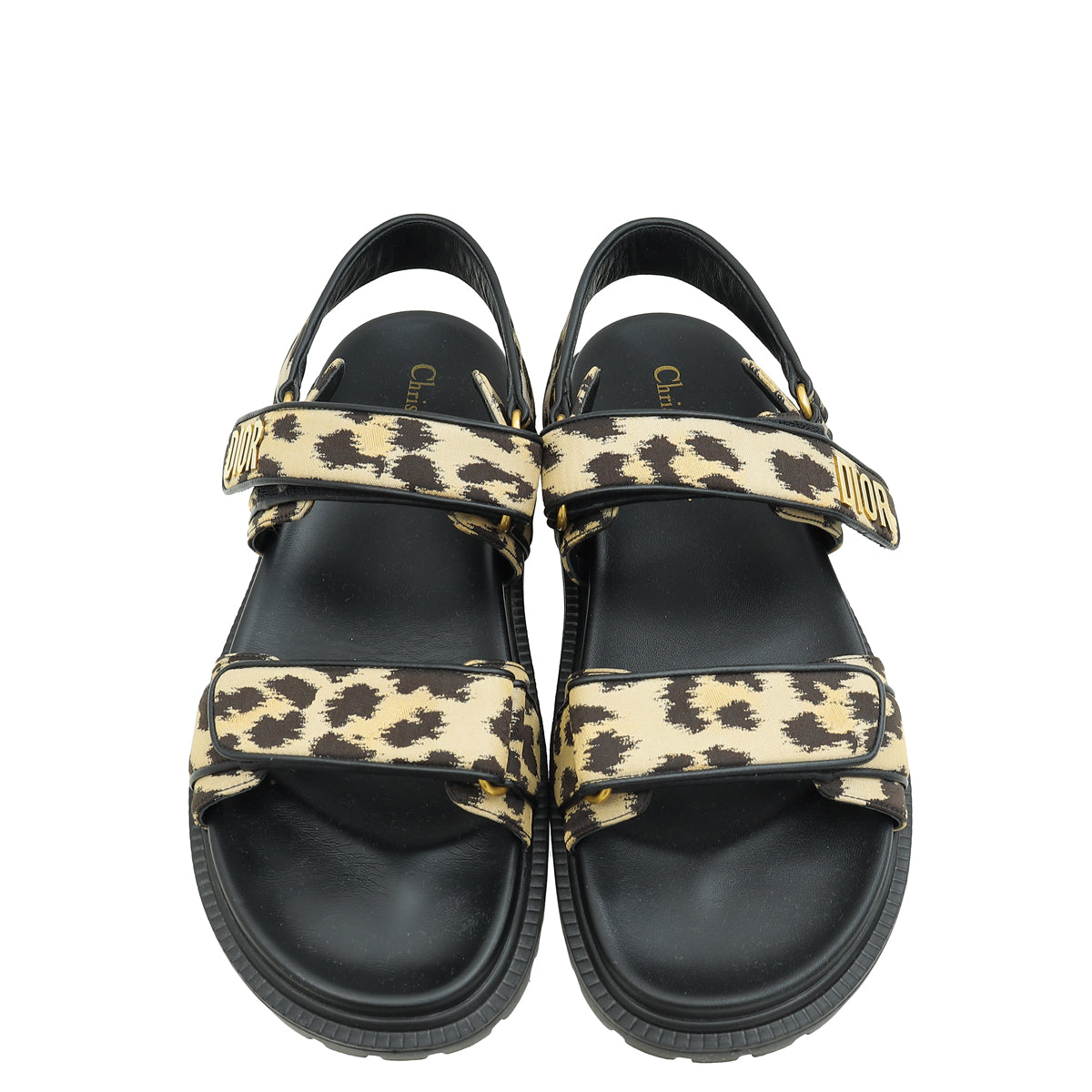 Christian Dior Bicolor Leopard Print Dioract Sandal 39.5