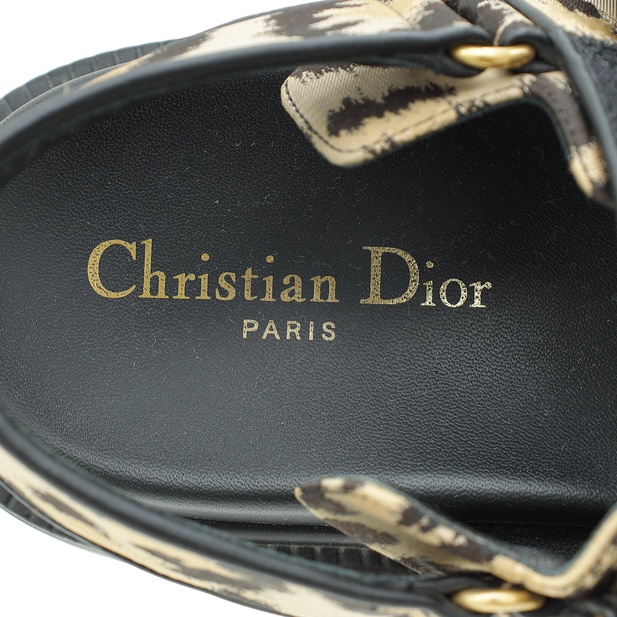 Christian Dior Bicolor Leopard Print Dioract Sandal 39.5