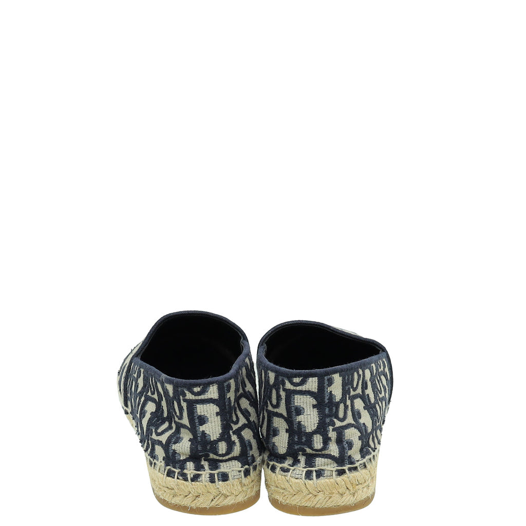 Christian Dior Blue Oblique Granville Espadrille Flats 39