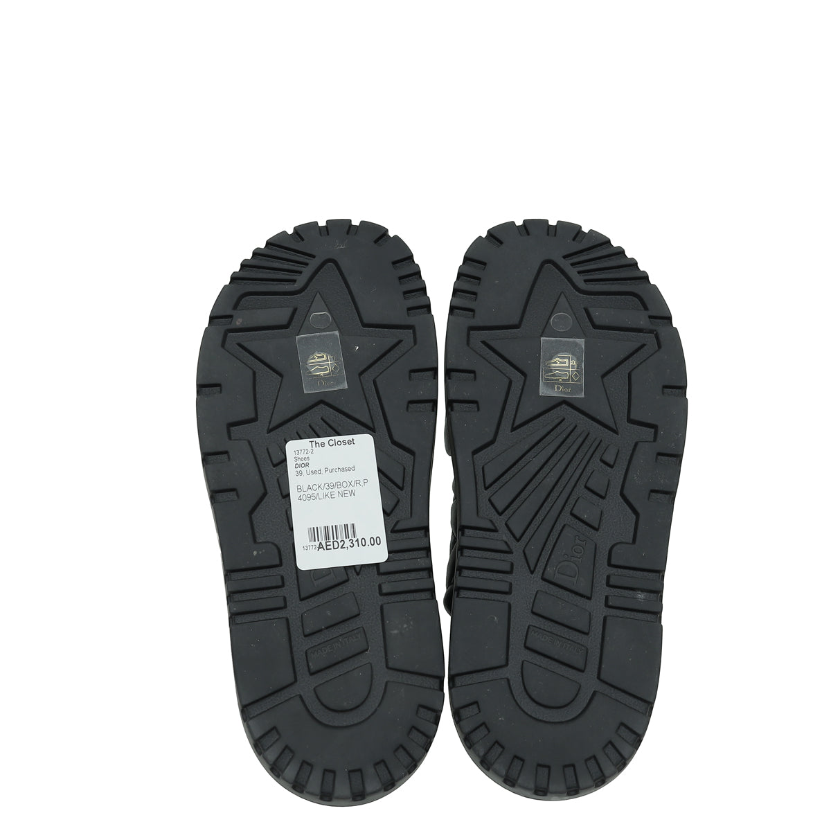 Christian Dior Black Cannage D Twist Slide Sandals 39