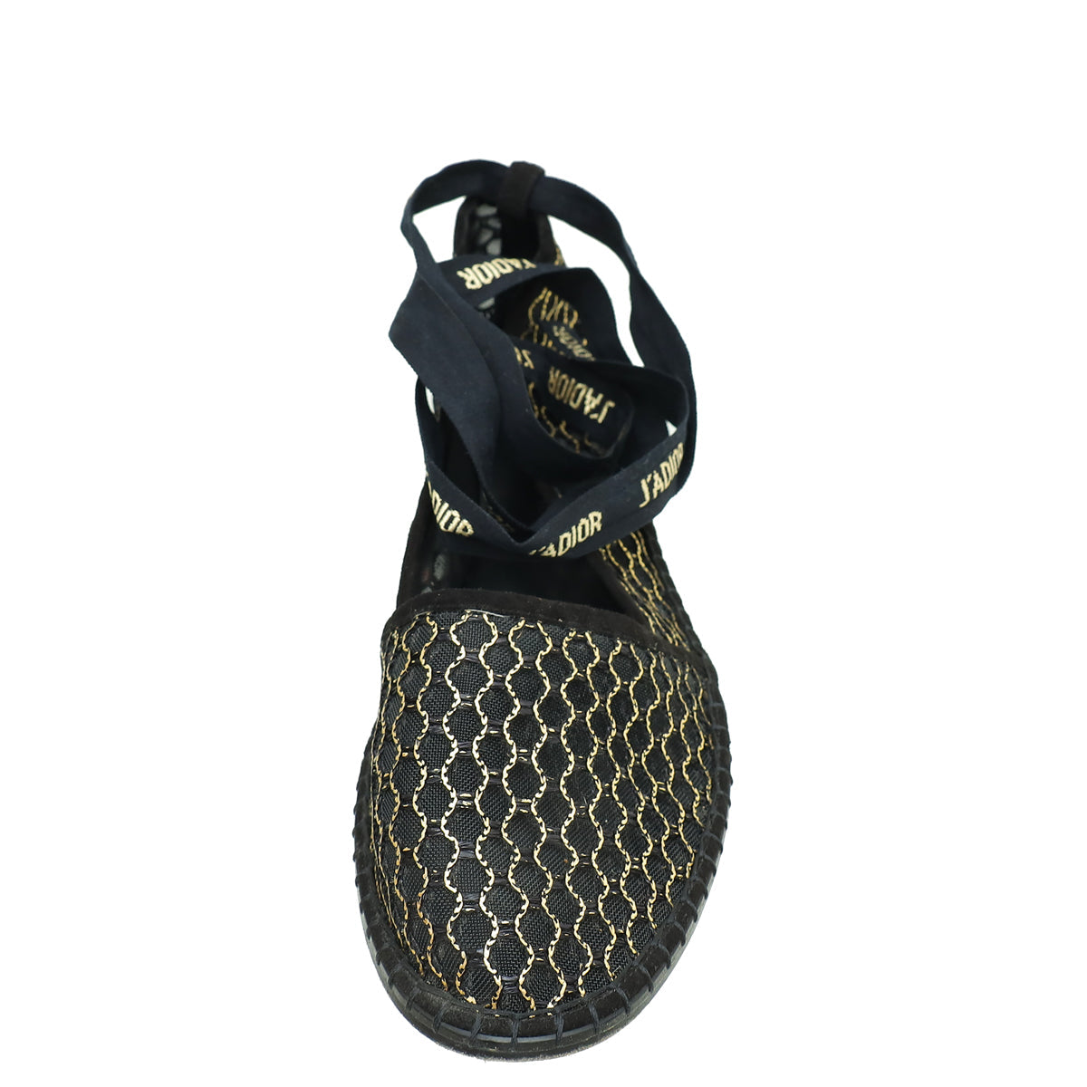 Christian Dior Bicolor Mesh J'adior Ankle Tie Ballerina Flats 39