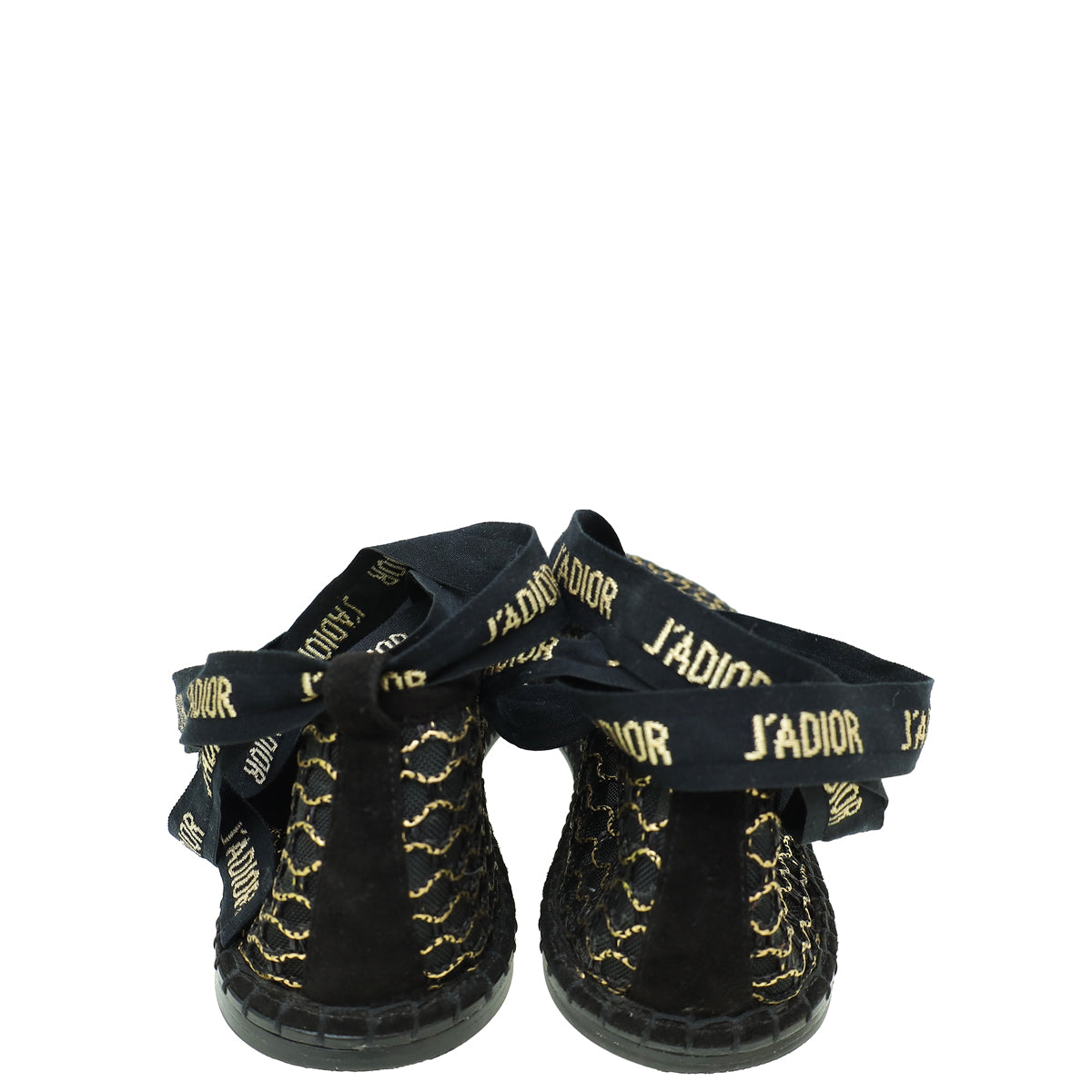 Christian Dior Bicolor Mesh J'adior Ankle Tie Ballerina Flats 39