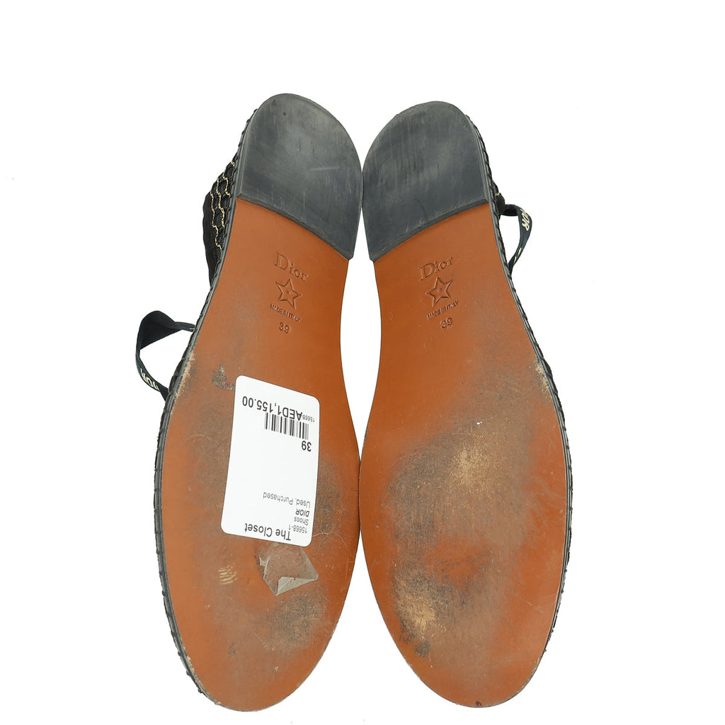 Christian Dior Bicolor Mesh J'adior Ankle Tie Ballerina Flats 39